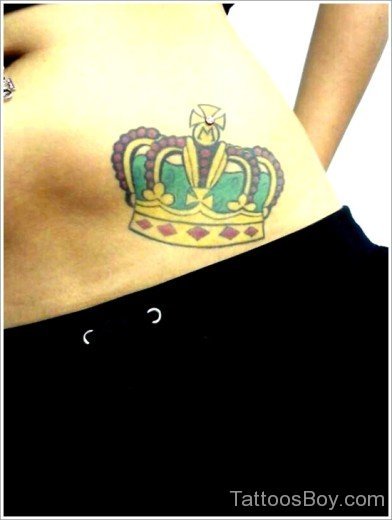 Crown Tattoo On Waist