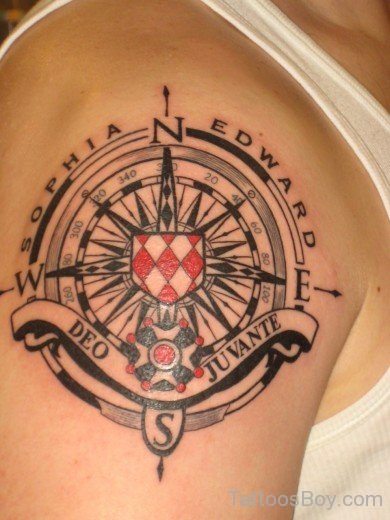 Stylish Compass Tattoo