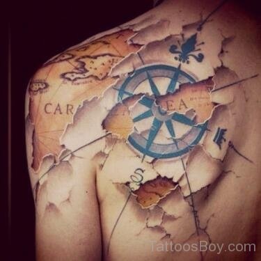 Compass Tattoo  On Back