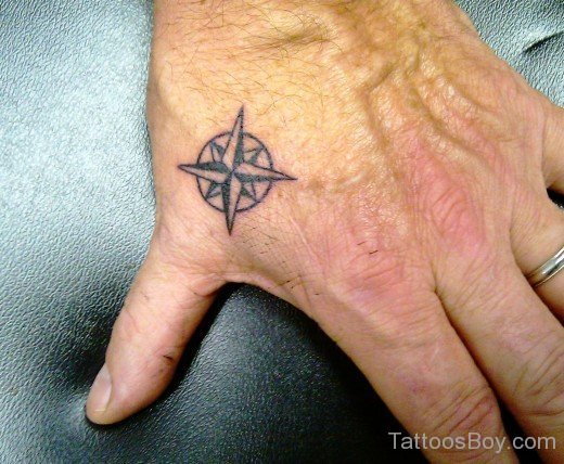 Awesome Compass Tattoo  On Hand 