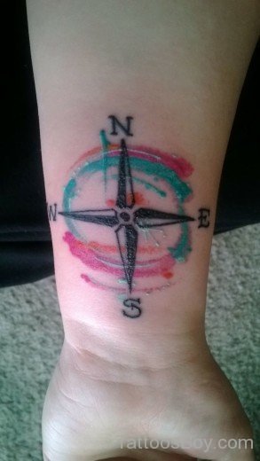 Compass Tattoo  On Wrist