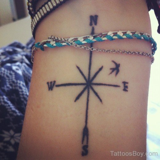 Elegant Compass Tattoo Design