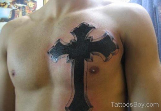 Cross Tattoo On Chest