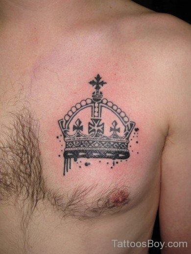 Crown Tattoo Design On Chest