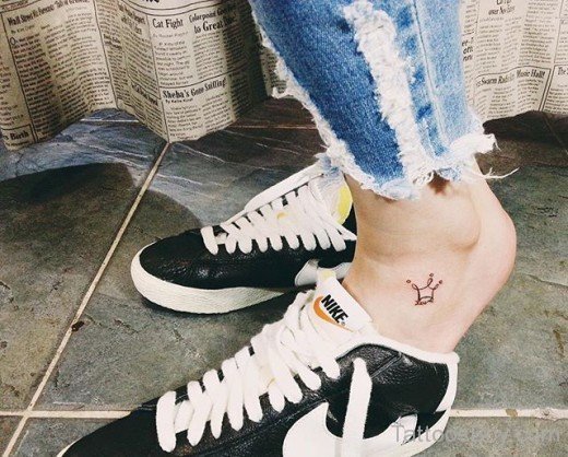 Crown Tattoo Design On Ankle