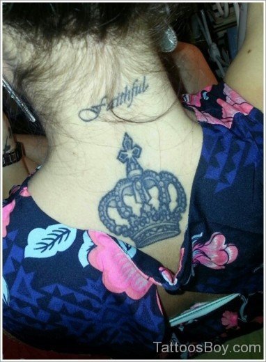 Crown Tattoo Design On Back
