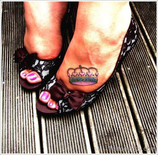 Crown Tattoo On Feet