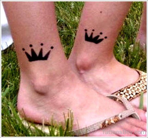 Crown Tattoo Design On Ankle