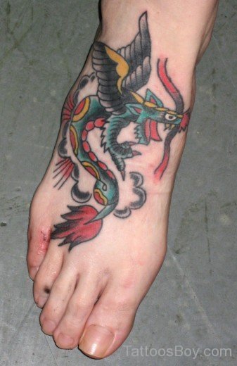 Dragon Tattoo Design On Foot