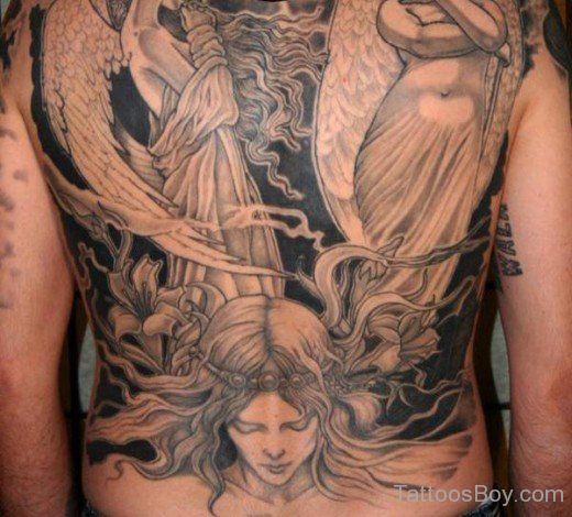 Elegant Angel Tattoo Design