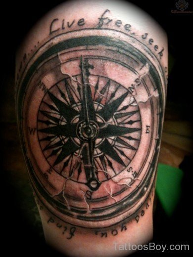 Elegant Compass Tattoo Design