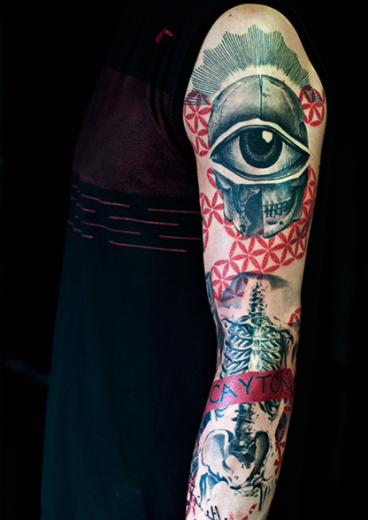 Eye Tattoo On Full Sleeve