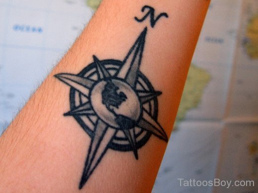  Compass Tattoo Design