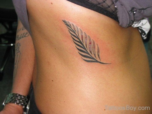 Fern Tattoo On Rib 