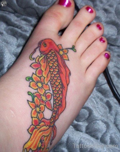 Fish Tattoo Design On Foot