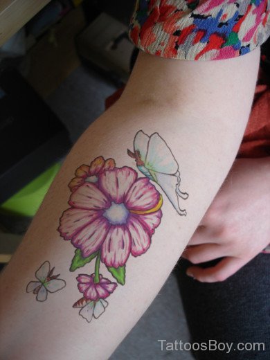Flower Tattoo Om Arm