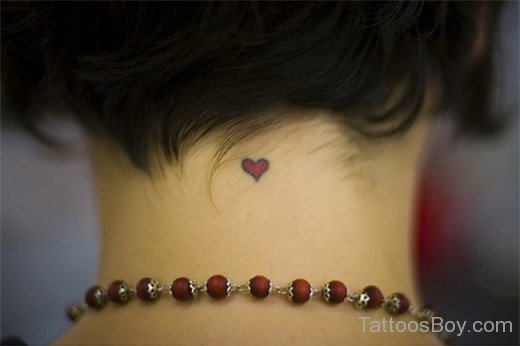 Heart Tattoo On Back Neck