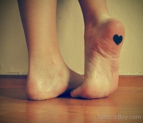 Heart Tattoo On Under Feet