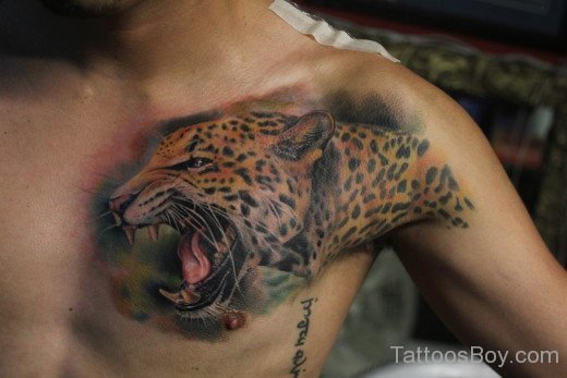 Jaguar Tattoo Deign On Chest