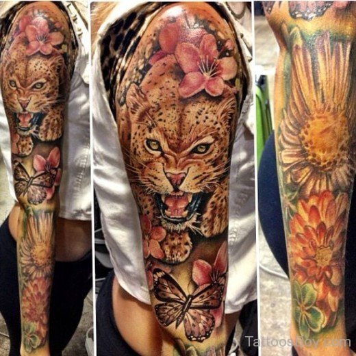 Jaguar Tattoo On Full sleeve