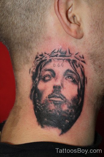 Jesus Tattoo On Neck