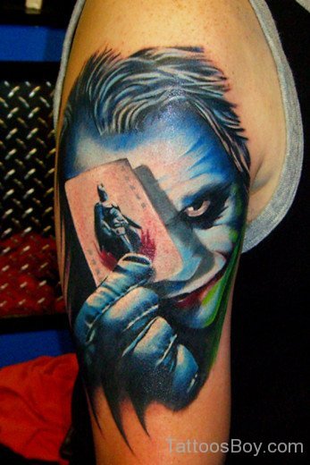 Joker Tattoo Design On Shoulder
