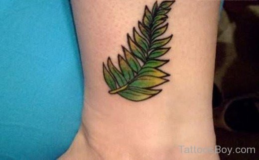 Leaf Tattoo On Ankle
