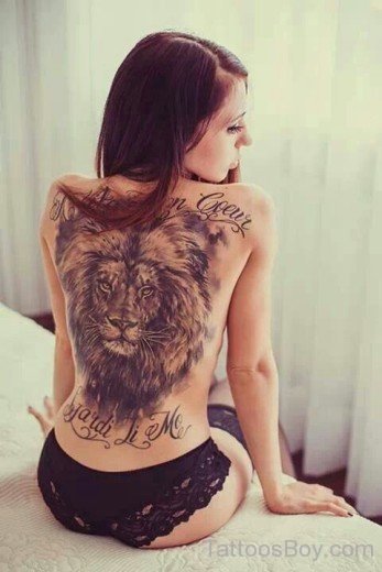 Lion Tattoo On Back