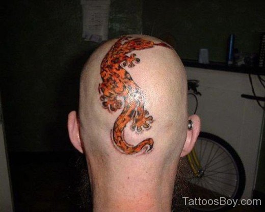 Lizard Tattoo On Head
