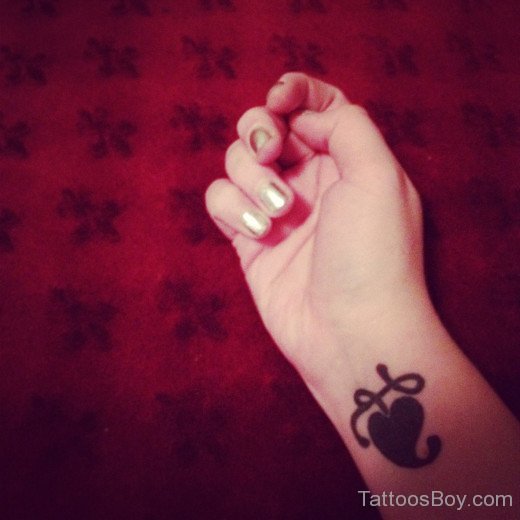 Love Heart Tattoo Design On Wrist