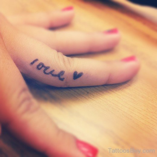 Love Word Tattoo On Finger