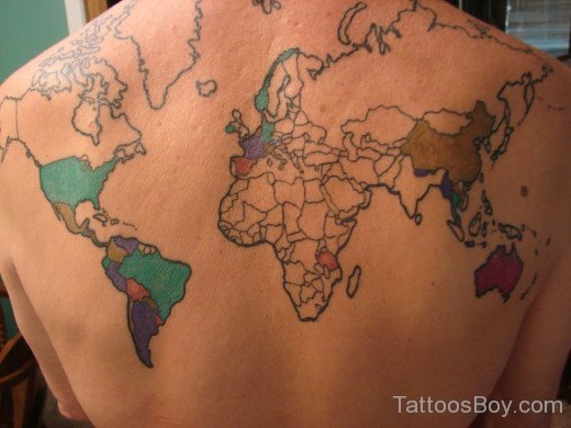 Map Tattoo On Back 