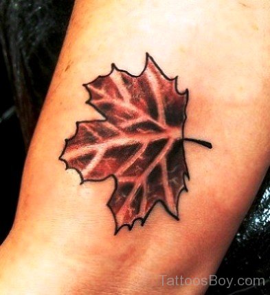 Maple Leaf Tattoo On Bicep