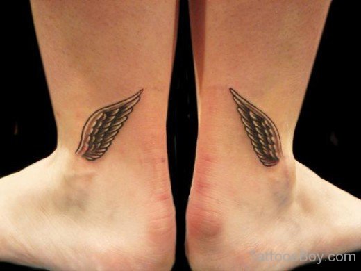 Wings Tattoo Om Ankle