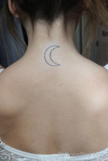 Moon Tattoo Design On Back  Neck