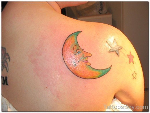 Moon Tattoo Design On Back