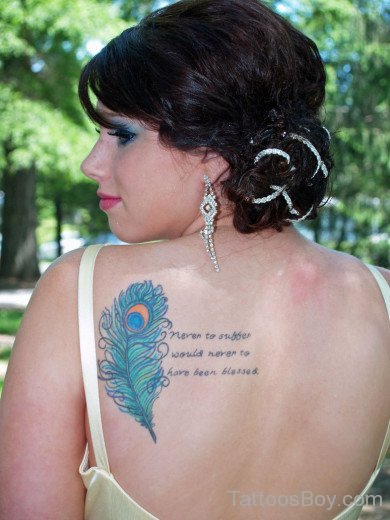 Peacock Feather Tattoo On Back
