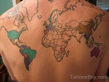 Nice  Map Tattoo Design