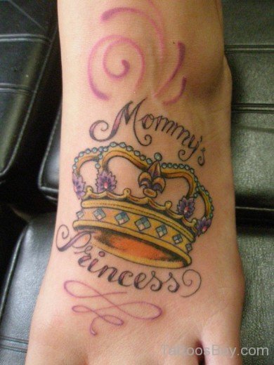 Princess Crown Tattoo On Foot