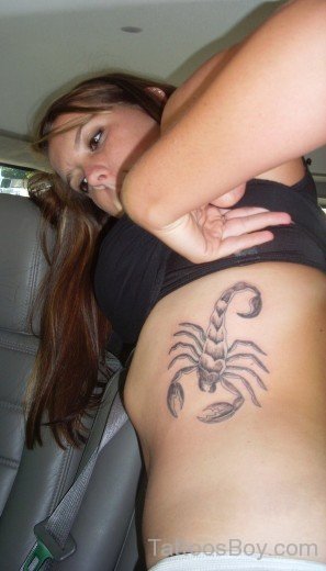 Scorpion Tattoo Design On Rib