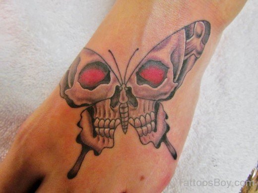 Skull And Butterfly Tattoo Design