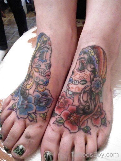 Skull Tattoo On Foot