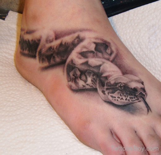 Snake Tattoo Design On Foot