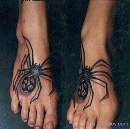 Spider Tattoo  On Foot