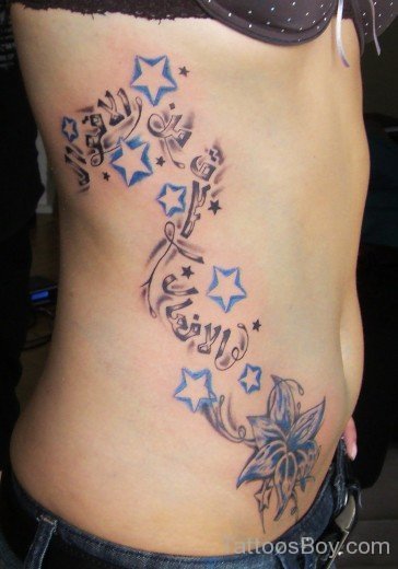 Star Tattoo Design On Rib