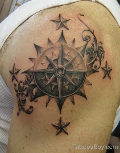 Compass Tattoo On Shoulder