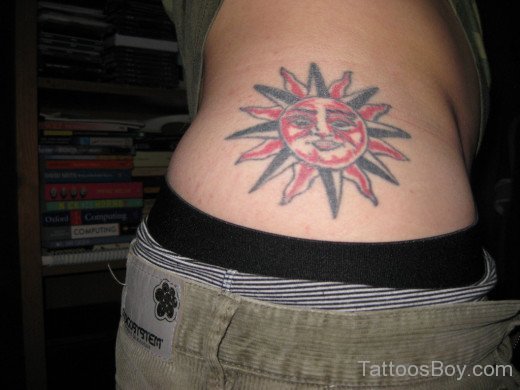 Sun Tattoo On Stomach