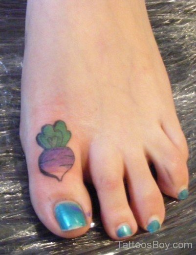 Turnip Tattoo On Toe