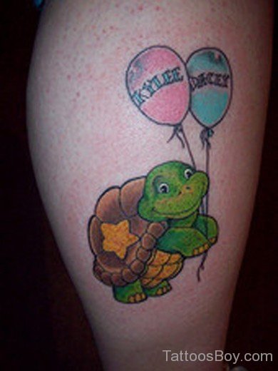 Turtle And Balloon Tattoo
