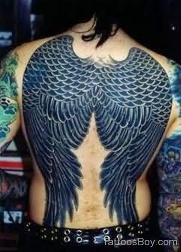 Wings Tattoo On Full Back